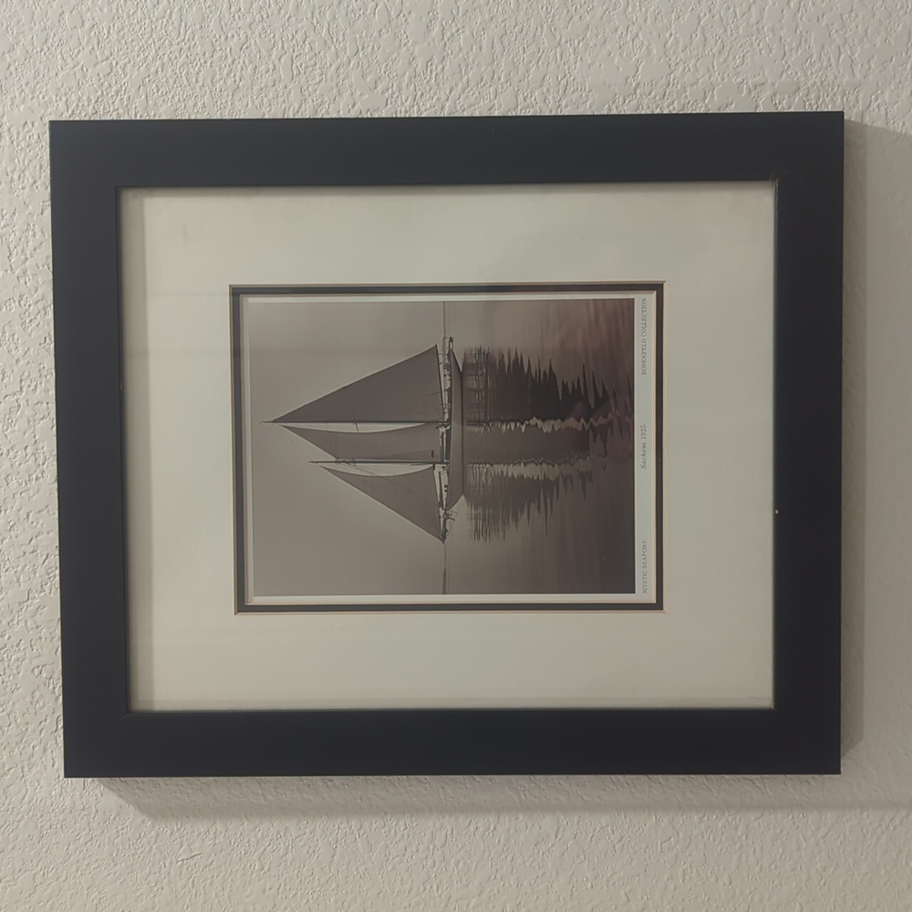 Framed Photograph Rosenfeld Collection Black and White Sachem1925 Mystic Seaport